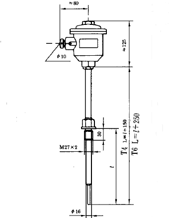 WRN-240A隔爆型本安型熱電偶安裝圖片 WRN-240A隔爆型本安型熱電偶安裝圖片