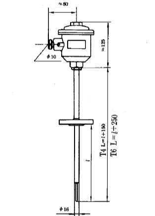 WRE-440A防爆熱電偶(固定法蘭帶隔爆接線盒)安裝圖片 WRE-440A防爆熱電偶(固定法蘭帶隔爆接線盒)安裝圖片