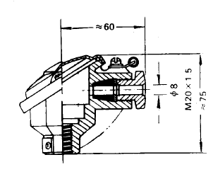 裝配式熱電偶防濺式接線盒圖片及尺寸 裝配式熱電偶防濺式接線盒圖片及尺寸