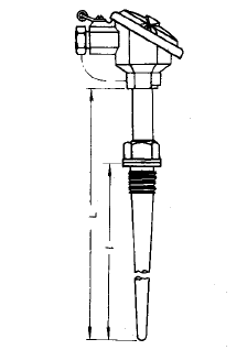 WRN-621A固定螺紋錐形保護管熱電偶安裝圖片