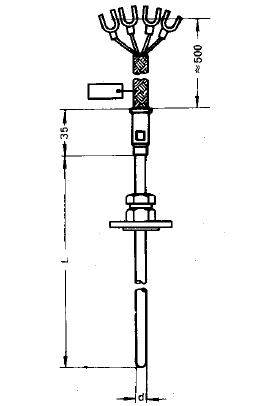 WZPK-475S固定卡套法蘭引線式鎧裝鉑熱電阻安裝圖片
